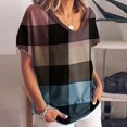 thumbnail image 2 of Fashion Womens Gradient Color Printing Short-sleeved Large Size Loose T-shirt, 2 of 3