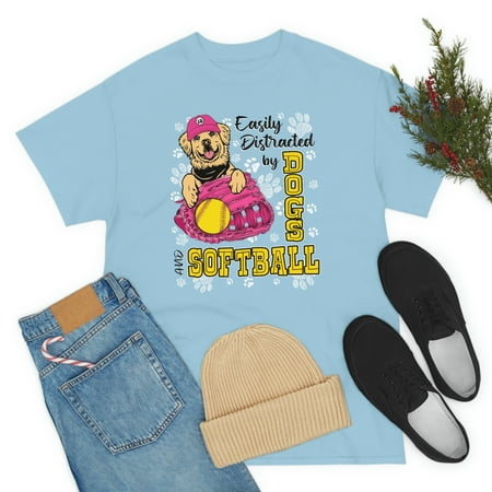 Familyloveshop LLC Easily Distracted By Dogs and Softball R1140202c1