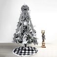 thumbnail image 3 of Decoración navideña de árbol lazo a cuadros de lino decoración para árbol de Navidad adornos colgantes de escena del hogar ANGGREK Otros, 3 of 5