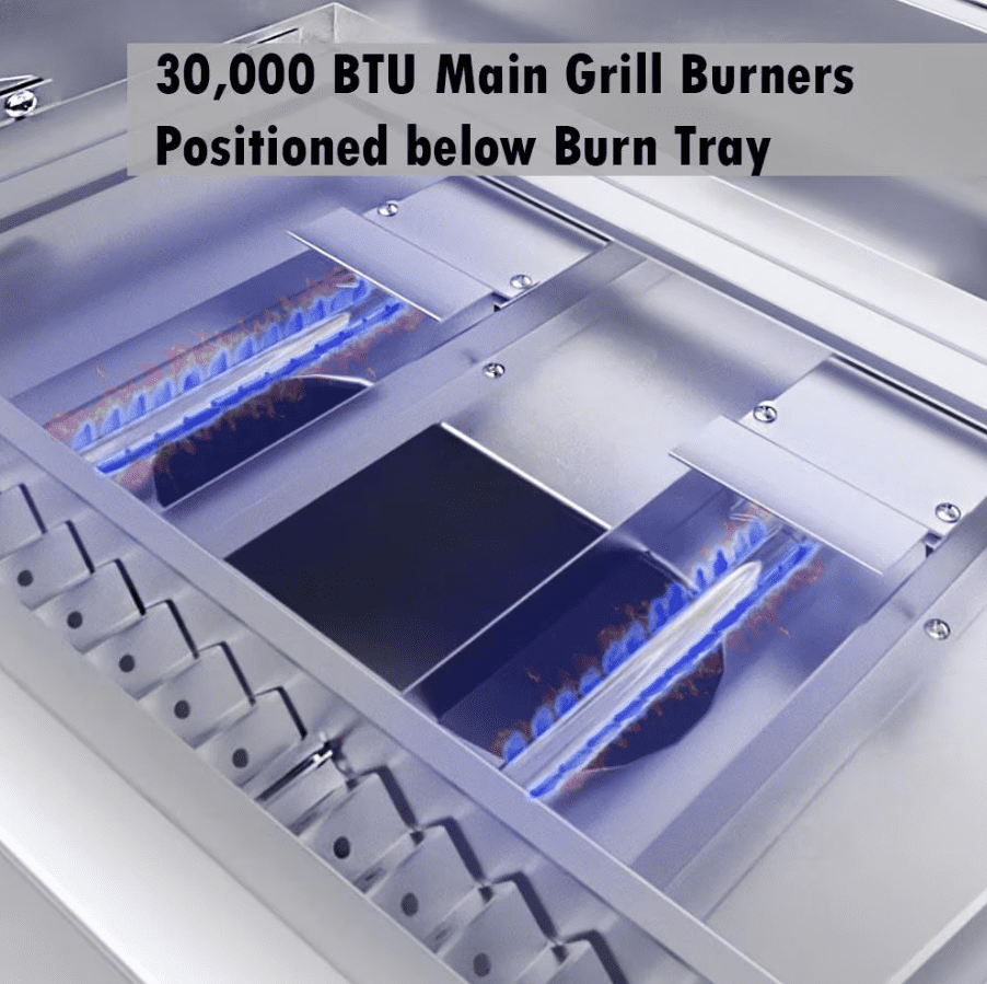 Sunstone Series 30 Inch Propane Burners Hybrid Single Zone Charcoal/Wood Burning W/Infrared Burner Grill