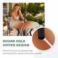 thumbnail image 4 of Round Outdoor Tablecloth with Umbrella Hole and Zipper, Burnt Orange Grey Ombre Tablecloth with Elastic Waterproof, Farmhouse Gradient Minimalist Patio Table Covers for 31" - 35" Picnic Pool Tables, 4 of 9