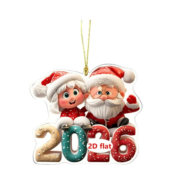 Leodye 2026 Christmas Ornaments Set of 1, Xmas Tree Decorations , Acrylic Ornaments with Holiday Designs, Merry Christmas Decor, Hanging Tags-3.5*3.14in