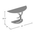 thumbnail image 5 of Furniture of America Crook Glass Top Console Table in Silver Satin Plated, 5 of 5