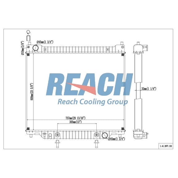 REACH 41-2977 Radiator for ECONOLINE 97-07, Automotive Radiator Replacement Part