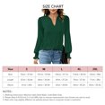 thumbnail image 5 of Blusa con volantes, manga abullonada, cuello en V, manga larga, color puro, tops de moda para mujer, 5 of 5