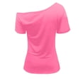 thumbnail image 7 of DDAPJ pyju 90s 80s Outfit for Women Party Disco Shirt Off The Shoulder Tops Vintage Off Shoulder Top Pink S, 7 of 7