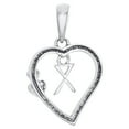 thumbnail image 4 of 10K White Gold Diamond Heart Pendant Dangling Initial X Cut Out Charm 0.10 Ct., 4 of 6