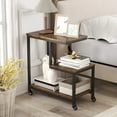 thumbnail image 3 of Patiojoy G-shaped Side Table 3-Tier Mobile End Table with Open Shelves Small Sofa Couch Side Table Coffee, 3 of 9