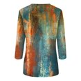 thumbnail image 4 of Azrian Womens Summer Tops,Womens Plus Size Blouse Fashion Printed T-shirt 3/4 Sleeves Blouse Round Neck Casual Tops, 4 of 4