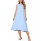thumbnail image 2 of Vestidos de lino para mujer INSPIRE CHIC, con cuello redondo, corte holgado, sin mangas, vestidos de verano casuales con bolsillos, talla M, color azul, 2 of 6