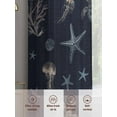 thumbnail image 6 of Navy Blue Coastal Sheer Curtains 72 Inch Length 2 Panels Set for Living Room/Bedroom, Nautical Summer Beach Sea Turtle Starfish Curtain Sheers Drapes Rod Pocket Curtains Window Treatment 52''x72''x2, 6 of 7