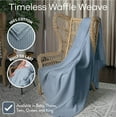 thumbnail image 4 of Comfy Cubs 100% Cotton Waffle Weave Blanket - Soft Lightweight Blankets (Pacific Blue, 108" X 90"), 4 of 6
