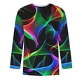 thumbnail image 4 of Blusas y camisas de manga larga con cuello redondo para hombre, estilo casual, cuello redondo, manga tres cuartos, jersey con estampado degradado, blusa para hombre, parte superior de poliéster, 4 of 4