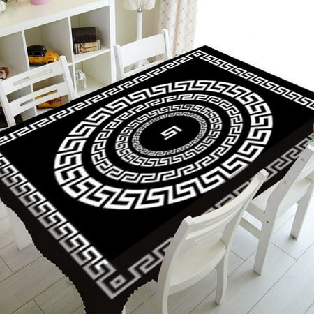 

Black and White Oval Pattern Tablecloth Home Dining Table Cover Coffee Table r Picnic Rectangular Waterproof Tablecloth