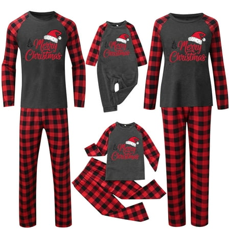 

Matching Christmas Pajamas For Couples Men s Christmas Family Matching Pajamas Cute Christmas Hat Print Pjs Plaid Long Sleeve Family Matching Christmas Casusal Pajamas Sleepwear Set