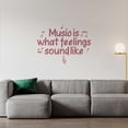 thumbnail image 2 of Music is what Feelings Sound Like with Floating Musical Notes in Pink Theme Artwork Design for Living Room Vinyl Wall Decal - Inspirational Quotation and Beautiful Words about Loving Art for Musical R, 2 of 5