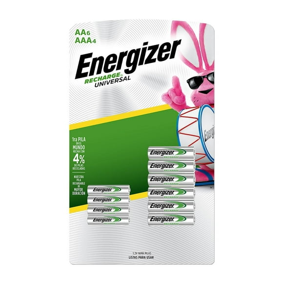 PILA ENERGIZER RECARGABLE CON 6 PILAS AA Y 4 PILAS AAA 1.2V gris 1 Energizer COMBO