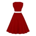 thumbnail image 4 of Robes pour Femmes 2024 Été Robe Ample Couleur Contrastée Sans Manches Col en V Robe Aguichant 50 % de Réduction!, 4 of 4