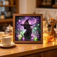 thumbnail image 4 of Halloween Witch 3D Pearl Diamond Art Kit Full Drill Shaped Rhinestone Painting for Adults Beginners Gothic Silhouette Moon Star Wall Decor Holiday Handmade Gift, 4 of 8