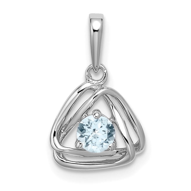 Diamond2Deal Pendentif Triangle en Or Blanc 14K pour Femmes (L -0.7 Pouce, L - 0.39 Pouce)