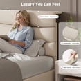 thumbnail image 5 of EnHomee Twin Size Bed Frame with Headboard Upholstered Bed Frame Twin with Storage Twin Size Bed Frame with Charge Station Beige, No Box Spring Needed, Noise Free, 5 of 8
