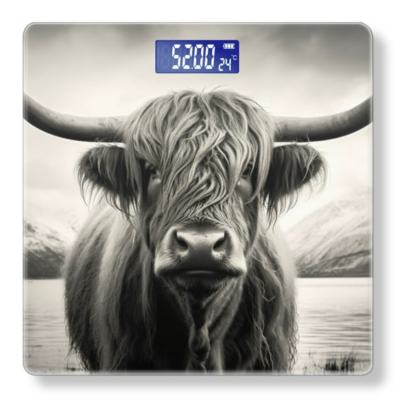 High Precision Body Weight Scale Smart Bathroom Scales with Large LCD Display(400lbs),Decorative for Bedroom-Highland Cow In The Scottish Highlands