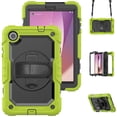 thumbnail image 1 of XYX For Lenovo Tab M8 4th Gen Case 8 inch 2024/2023, 360 Rotating Shockproof Cover with Stand, Screen Protector, Shoulder Strap, Lime, 1 of 7