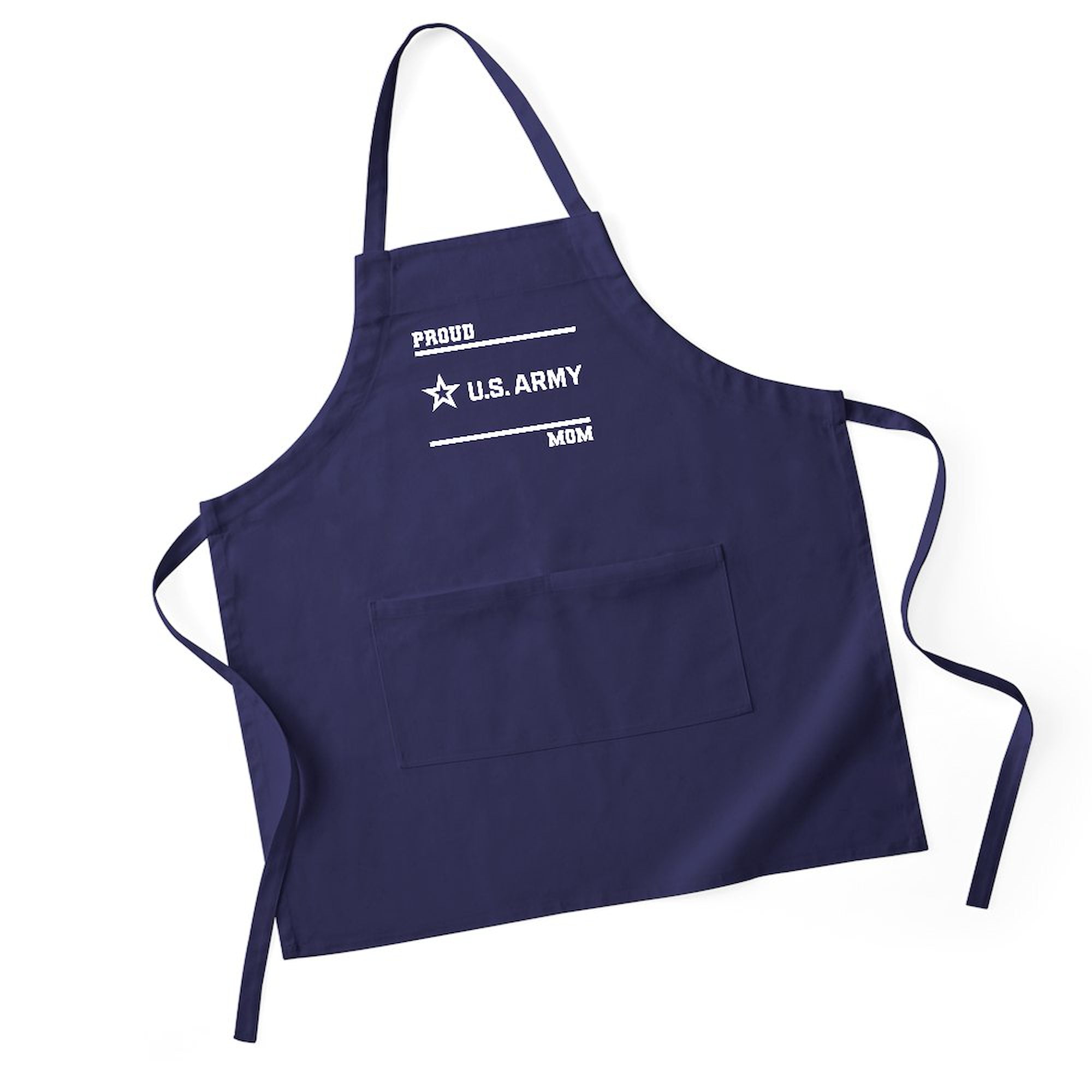 CafePress - Proud Army Mom White - Kitchen Apron with Pockets, Grilling Apron, Baking Apron