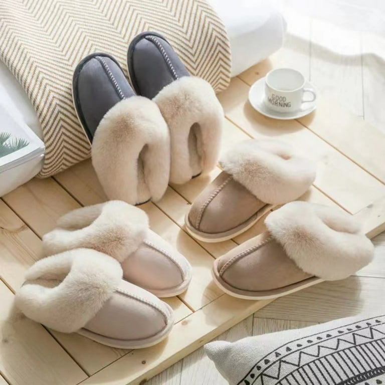 Women's Fuzzy Memory Foam Slippers Fluffy Winter House Shoes