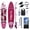 Pink + White+Red + PVC + American Design + Beach, variant on Inflatable Stand Up Paddle Board 11'x34"x6" With Accessories
