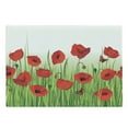 thumbnail image 1 of Flower Cutting Board, Grass Flowers Butterfly Floral Arrangement Summer Greenland Work of Art Print, Decorative Tempered Glass Cutting and Serving Board, Large Size, Green and Red, by Ambesonne, 1 of 1