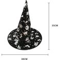thumbnail image 2 of Halloween Witch Hat for Women, Black Wide Brim Extra Large Witch Hat Attached with Roses, Adults Masquerade Cosplay Accessory, 2 of 12
