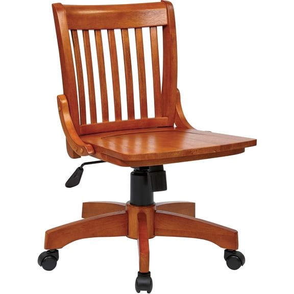 OSP Home Furnishings Deluxe Wood Bankers Office Chair in Fruit Wood Finish