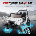 thumbnail image 4 of Xuanlur 12V Kids Ride on Car with Remote Control, Ride on Toys w/ Dual Drive, Four-Wheel Suspension, Bluetooth Music, LED Lights, USB, Shock Absorption, Toys Car for Kids Aged, White, 4 of 5
