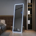 thumbnail image 4 of Lvifur 63"x22" LED Full Length Mirror,7 Colors RGB Dimmable Lighting, Free Standing Floor Mirror Dressing Mirror, White, 4 of 8