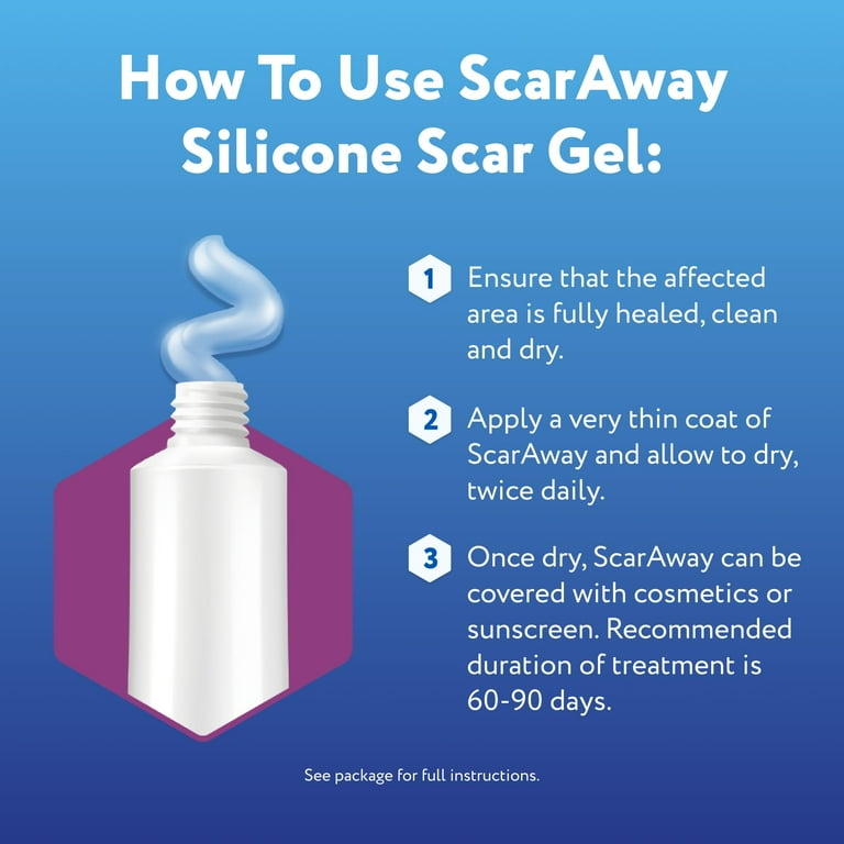 ScarAway Advanced Skincare 100 Percent Medical Grade Silicone Scar Gel 3 Month Supply