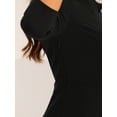 thumbnail image 5 of INSPIRE CHIC Notch V Neck Dress for Women 3/4 Sleeve Work Office Business Midi Dresses, 5 of 5
