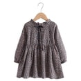 thumbnail image 4 of newwalpole Fashion Little Girls Floral Dress Long Sleeve Ruffled Cute Spring Autumn Gray for Size 7-8 Years, 4 of 9