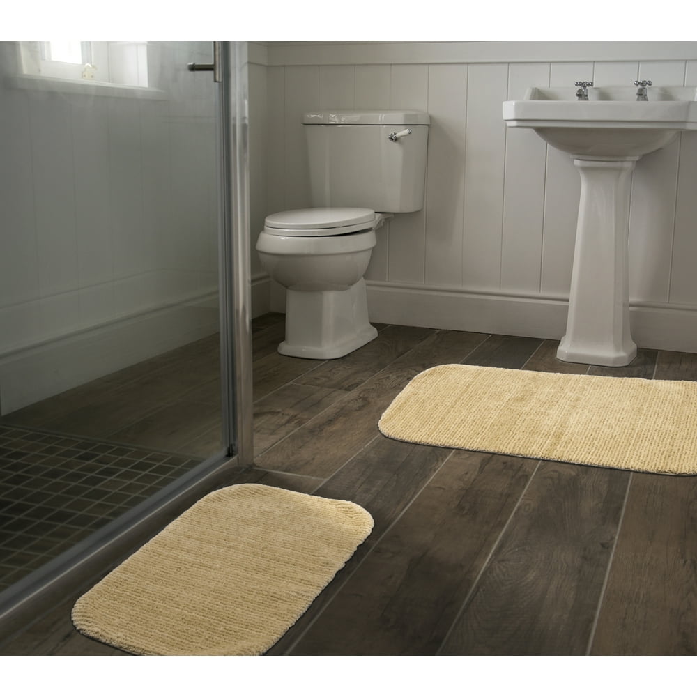 Garland 2 Piece Glamour Bathroom Rug Set, Linen