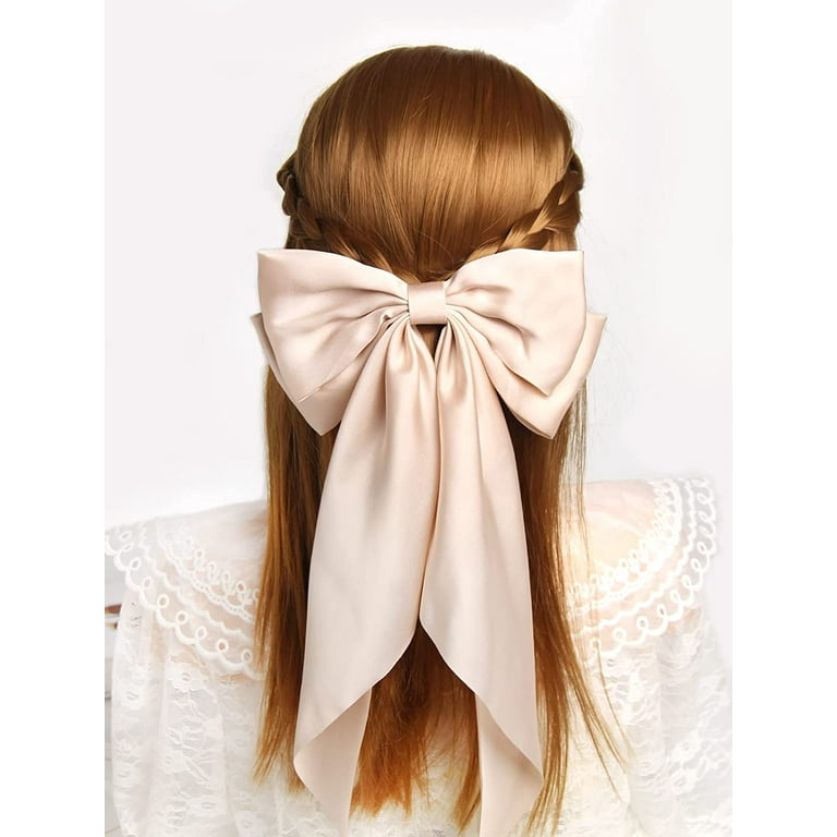 Women Big Bow Barrettes Girl'S Satin Hairclips Long Ribbon Hair Pins  Accessories for Party, Bow Hair Clips Hair Bows for Women, Hairpin Hair Bow  With Long Tail, Hair Accessories for Women Apricot 