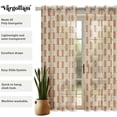 thumbnail image 6 of Vargottam Geometric Design Sheer Georgette Curtains for Windows & Small Doors Set of 2 Panels, 72" Long, Grommet Top, Printed Light Filtering Drapes for Living Room or Study, 6 of 9