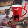 thumbnail image 5 of 200Ml Ceramic Chocolate Melting Cup, Cheese Candy Mini Fondue Pot with forks for Date Night Birthday Wedding Gifts, 5 of 6