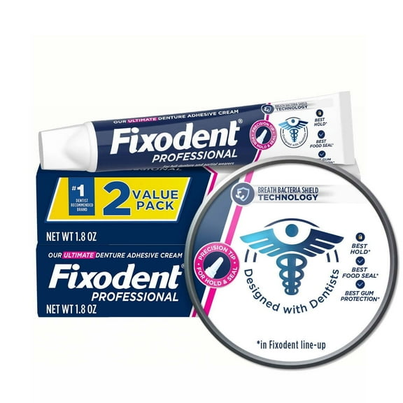 Fixodent Professional Ultimate Denture Adhesive Cream, 1.8 oz, 2 Pack