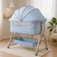 thumbnail image 2 of Cuna Plegable para Bebe con Mosquitero y Mecedora de Estructura de Acero Desmontable - Moises Colecho Cambiador de Altura Ajustable Multifuncional y Ruedas con Freno Azul, 2 of 5