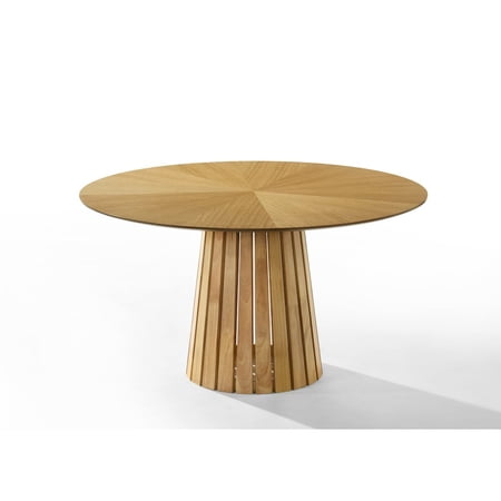 Modrest Weiss - Mid-Century Modern Natural Oak Round Dining Table