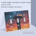 thumbnail image 3 of Yayeee Toggle Light Switch Wall Plate 3-Gang 6.37"x4.48" Decorative Outlet Cover, Astronaut at Dawn, 3 of 7