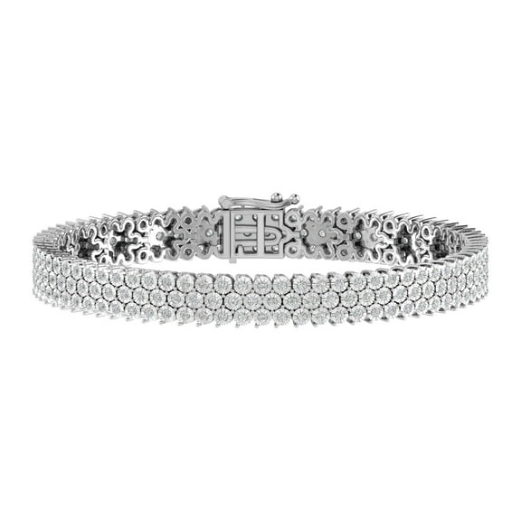 2 Carat Diamond Tennis Bracelet in 925 Sterling Silver (7.5 Inch)