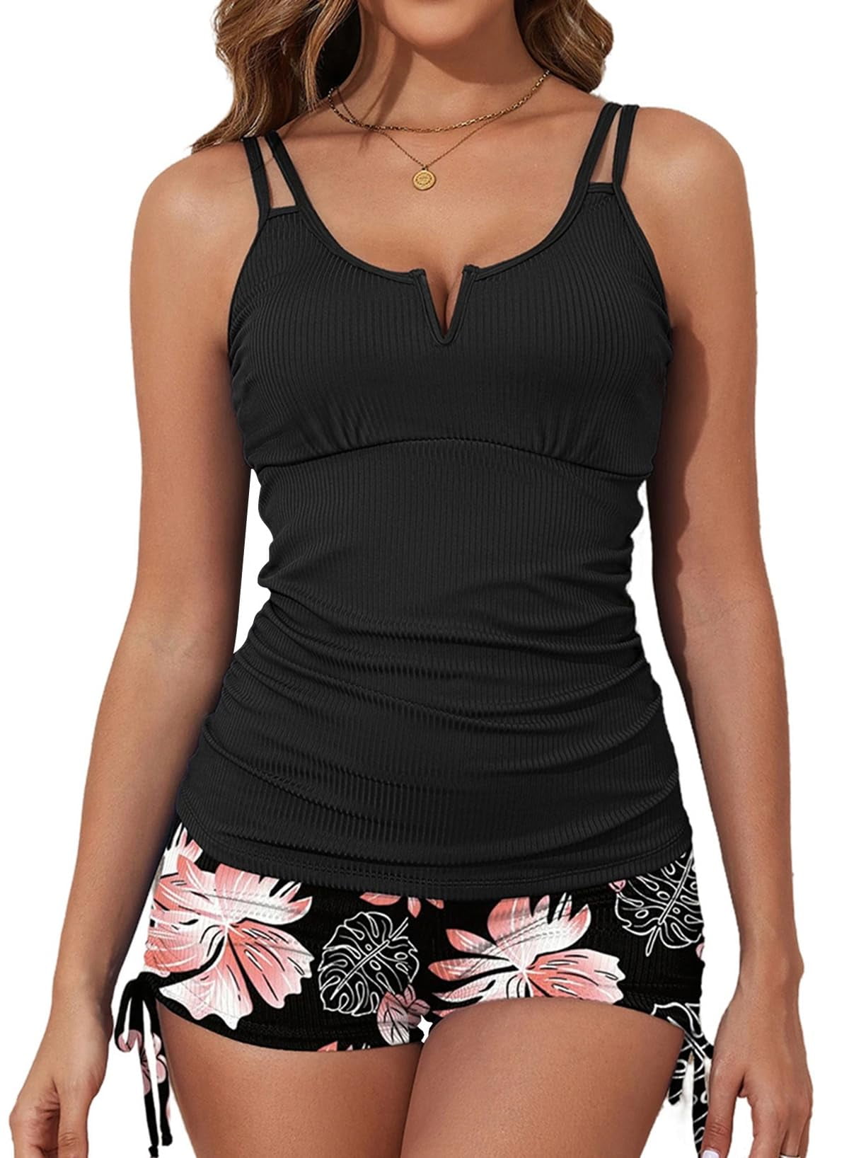 Traje de baño Tankini Aleumdr para mujer, atlético, con control