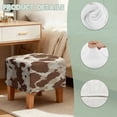 thumbnail image 6 of TSOVTHRID Brown Cow Pattern Square Ottoman Cover Stretch Washable Breathable Folding Storage Stool Furniture Protector Soft Square Slipcover with Elastic Bottom, 6 of 7