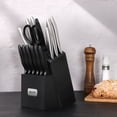 thumbnail image 2 of Hecef 15 PCS Damascus Pattern Kitchen Knife Set with Block, High Carbon Stainless Steel Chef Knives Set, 2 of 11